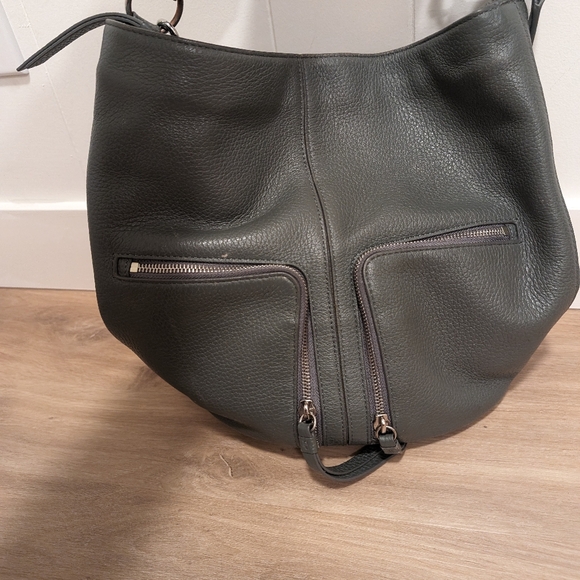 All Saints Gray Leather Convertible Bag - Picture 2 of 4